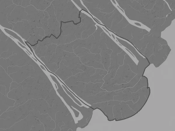 Tra Vinh Província Vietname Bilevel Mapa Elevação Com Lagos Rios — Fotografia de Stock