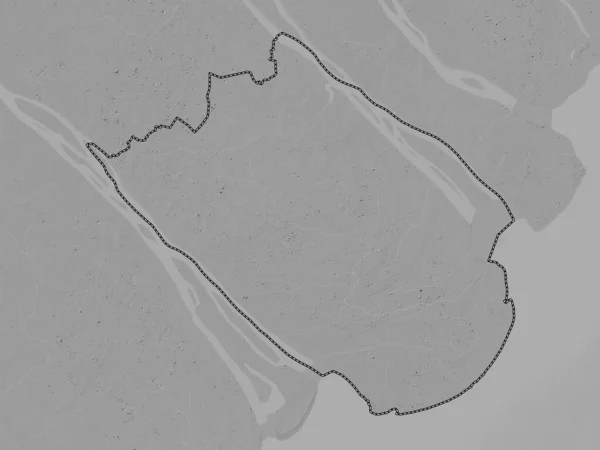 Tra Vinh Province Vietnam Grayscale Elevation Map Lakes Rivers — Stock Photo, Image