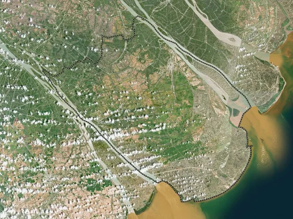 Tra Vinh Provinsen Vietnam Lågupplöst Satellitkarta — Stockfoto