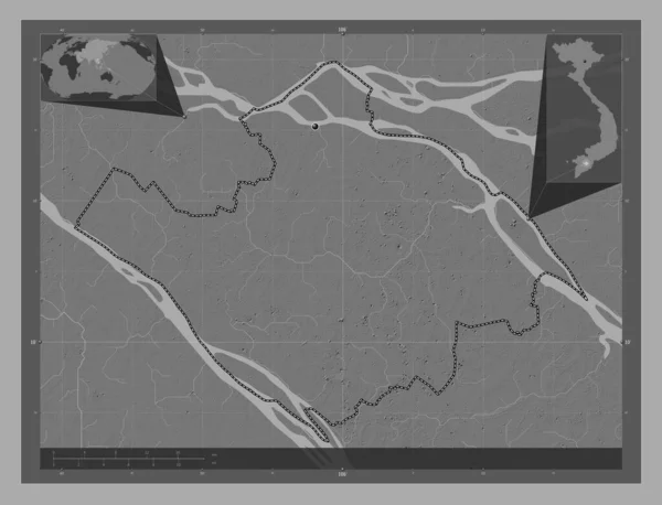 Винь Лонг Провинция Вьетнам Карта Рельефа Билевела Озерами Реками Вспомогательные — стоковое фото