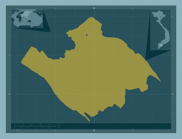 Vinh Long Provincia Vietnam Forma Color Sólido Mapas Ubicación Auxiliares —  Fotos de Stock