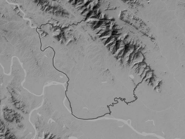 Винь Пхук Провинция Вьетнам Карта Высот Оттенках Серого Озерами Реками — стоковое фото