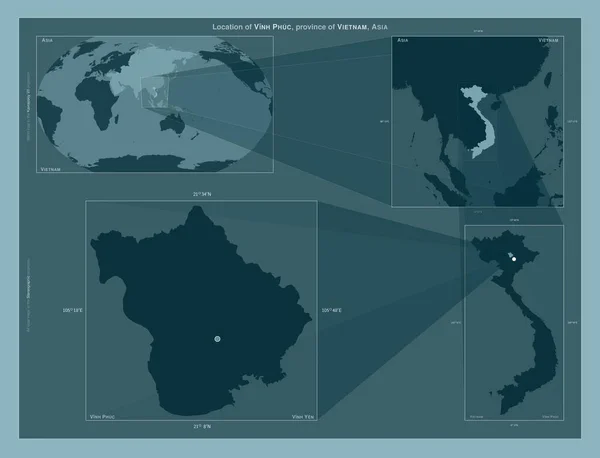 베트남의 푸크였습니다 도표는 규모의 지도에서 지역의 위치를 줍니다 프레임 Png — 스톡 사진