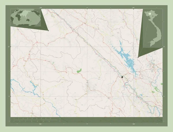 Йен Бай Провинция Вьетнам Карта Улиц Вспомогательные Карты Расположения Углов — стоковое фото