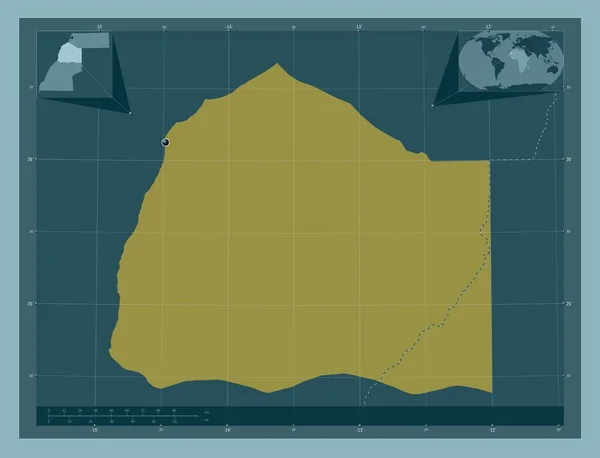 Boujdour Провинция Западная Сахара Твердая Форма Цвета Вспомогательные Карты Расположения — стоковое фото