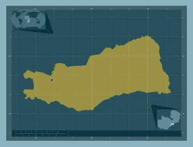 Lusaka, Zambiya vilayeti. Katı renk şekli. Köşedeki yedek konum haritaları