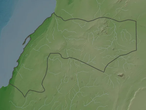 Dakhla Oued Dahab Provincia Del Sáhara Occidental Mapa Elevación Coloreado — Foto de Stock