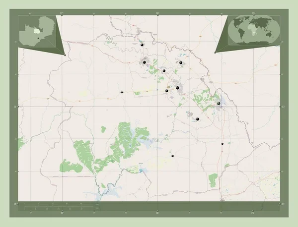 Медный Пояс Провинция Замбия Карта Улиц Места Расположения Крупных Городов — стоковое фото