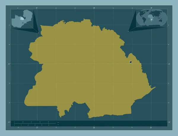 Copperbelt Επαρχία Της Ζάμπια Ατόφιο Χρώμα Γωνιακοί Χάρτες Βοηθητικής Θέσης — Φωτογραφία Αρχείου