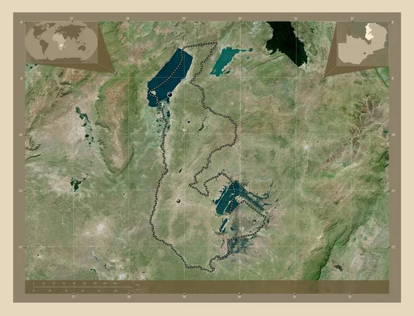 Luapula Prowincja Zambia Mapa Satelity Wysokiej Rozdzielczości Lokalizacje Dużych Miast — Zdjęcie stockowe