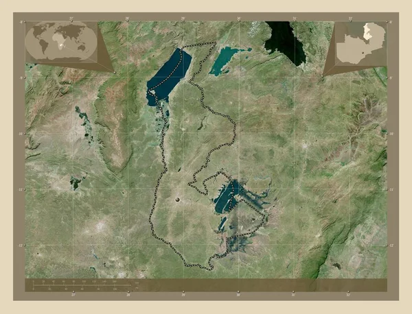 Luapula Provincia Zambia Mapa Satelital Alta Resolución Mapas Ubicación Auxiliares —  Fotos de Stock