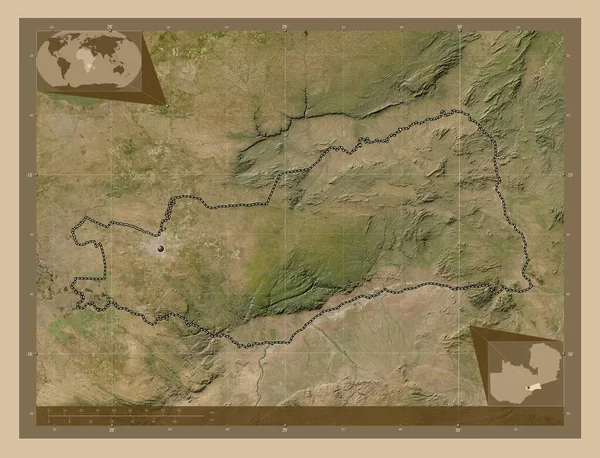 Λουζάκα Επαρχία Της Ζάμπια Δορυφορικός Χάρτης Χαμηλής Ανάλυσης Γωνιακοί Χάρτες — Φωτογραφία Αρχείου
