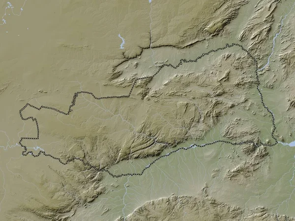 Лусака Провинция Замбия Карта Высот Окрашенная Вики Стиле Озерами Реками — стоковое фото