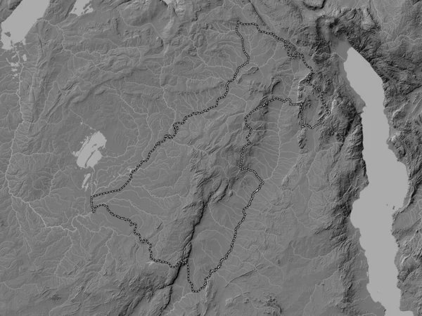 Muchinga Province Zambie Carte Altitude Bilevel Avec Lacs Rivières — Photo