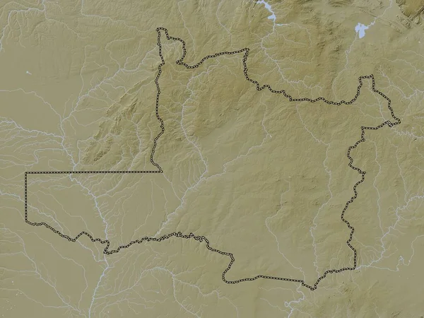 Північно Західна Провінція Замбії Висота Карти Кольору Вікі Озерами Річками — стокове фото