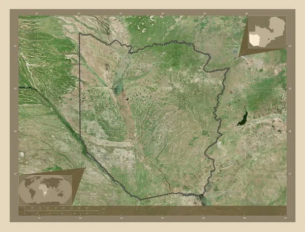 Västra Zambia Regionen Högupplöst Satellitkarta Hjälpkartor För Hörnen — Stockfoto