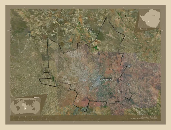 Bulawayo Zimbabwe Városa Nagy Felbontású Műholdas Térkép Régió Nagyvárosainak Elhelyezkedése — Stock Fotó