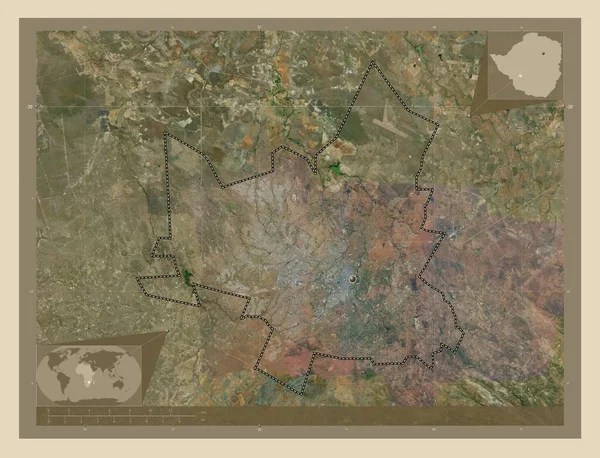 Bulawayo Πόλη Της Ζιμπάμπουε Υψηλής Ανάλυσης Δορυφορικός Χάρτης Γωνιακοί Χάρτες — Φωτογραφία Αρχείου