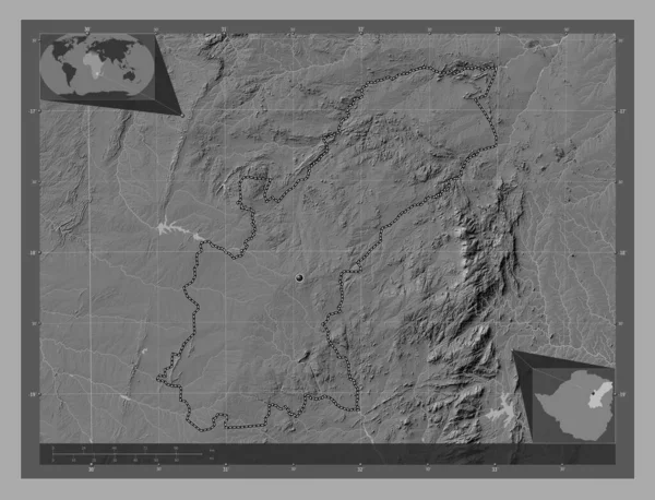 México Oriental Provincia Zimbabue Mapa Elevación Bilevel Con Lagos Ríos —  Fotos de Stock