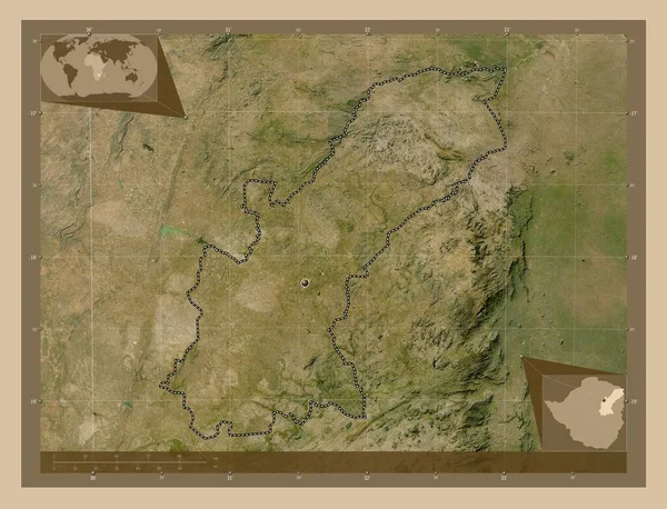 Mashonaland East Επαρχία Ζιμπάμπουε Δορυφορικός Χάρτης Χαμηλής Ανάλυσης Γωνιακοί Χάρτες — Φωτογραφία Αρχείου