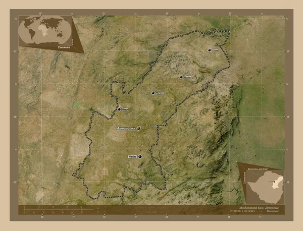 Машоналенд Схід Провінція Зімбабве Супутникова Карта Низькою Роздільною Здатністю Місця — стокове фото