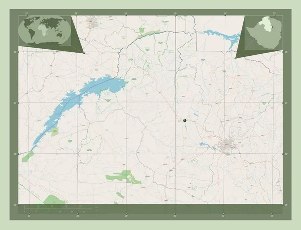 Mashonaland West Prowincja Zimbabwe Otwórz Mapę Ulic Pomocnicze Mapy Położenia — Zdjęcie stockowe
