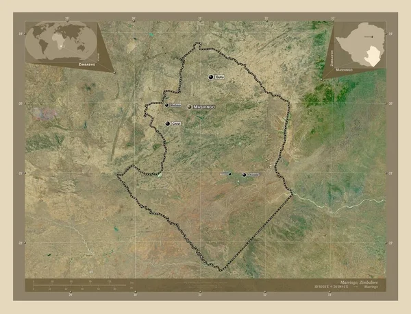 Masvingo Provincia Dello Zimbabwe Mappa Satellitare Alta Risoluzione Località Nomi — Foto Stock