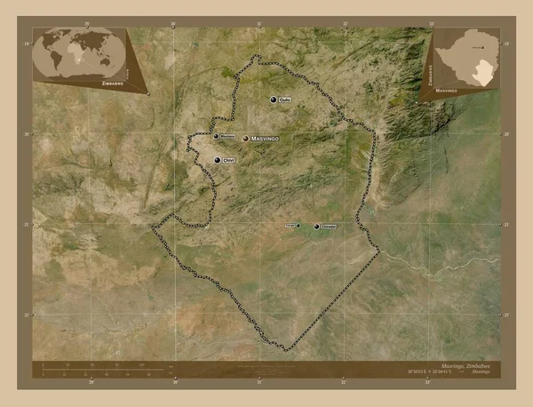 Масвінго Провінція Зімбабве Супутникова Карта Низькою Роздільною Здатністю Місця Розташування — стокове фото