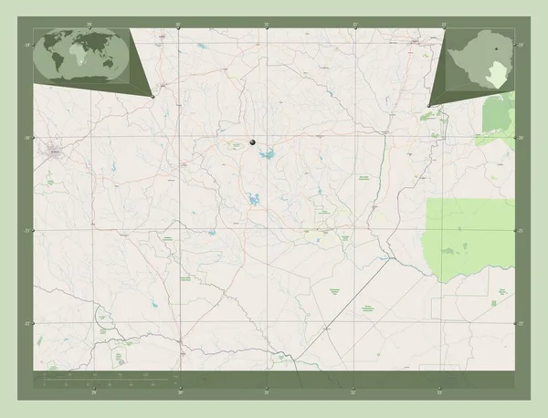 Масвинго Провинция Зимбабве Карта Улиц Вспомогательные Карты Расположения Углов — стоковое фото