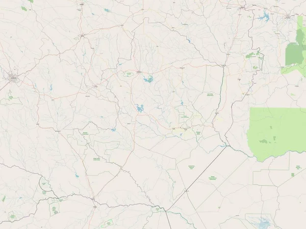 Masvingo Provincia Dello Zimbabwe Mappa Stradale Aperta — Foto Stock