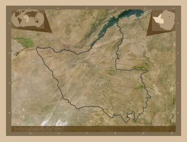 Матабелеланд Норт Провінція Зімбабве Супутникова Карта Низькою Роздільною Здатністю Кутові — стокове фото