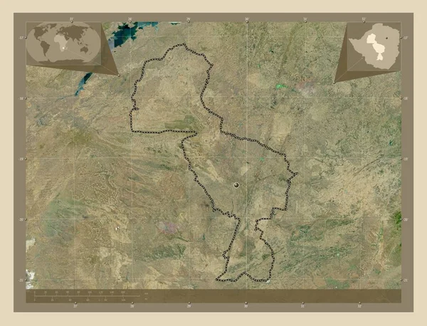 Мидлендс Провинция Зимбабве Спутниковая Карта Высокого Разрешения Вспомогательные Карты Расположения — стоковое фото