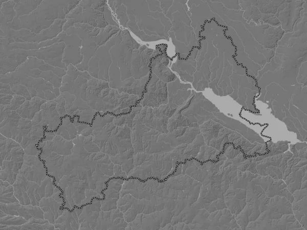 Cherkasy Region Ukraine Bilevel Elevation Map Lakes Rivers — Stock Photo, Image
