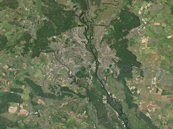 Kiev City Onafhankelijke Stad Van Oekraïne Satellietkaart Met Lage Resolutie — Stockfoto