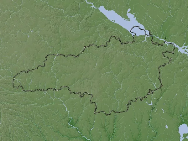 Kirovohrad Ukraine Elevation Kort Farvet Wiki Stil Med Søer Floder - Stock-foto