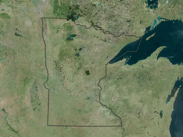 Minnesota Estado Dos Estados Unidos América Mapa Satélite Alta Resolução — Fotografia de Stock