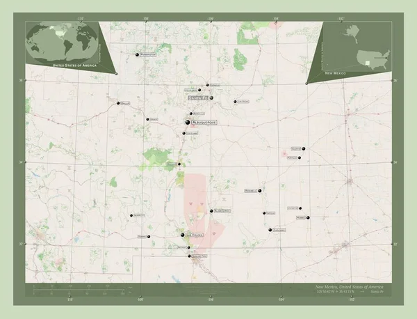 Nuovo Messico Stato Degli Stati Uniti America Mappa Stradale Aperta — Foto Stock