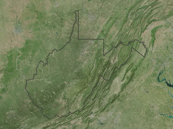 Virginia Occidentale Stato Degli Stati Uniti America Mappa Satellitare Alta — Foto Stock
