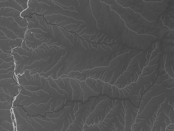 Пайсанду Департамент Уругвая Карта Высот Оттенках Серого Озерами Реками — стоковое фото
