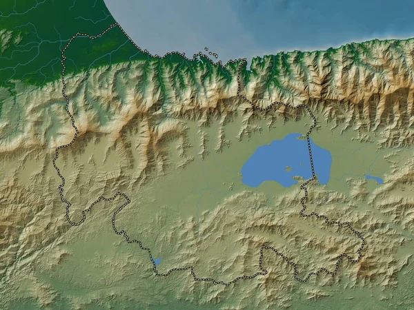Carabobo State Venezuela Colored Elevation Map Lakes Rivers — Stock Photo, Image