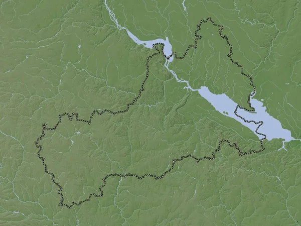 Черкассы Область Украины Карта Высот Окрашенная Вики Стиле Озерами Реками — стоковое фото