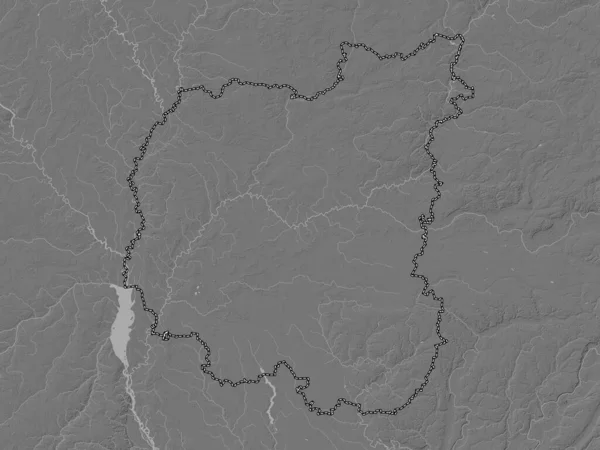 Chernihiv Region Ukraine Bilevel Elevation Map Lakes Rivers — Stock Photo, Image