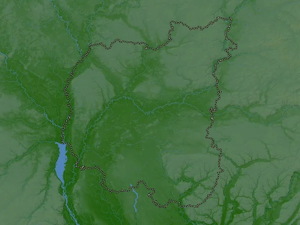Chernihiv Região Ucrânia Mapa Elevação Colorido Com Lagos Rios — Fotografia de Stock