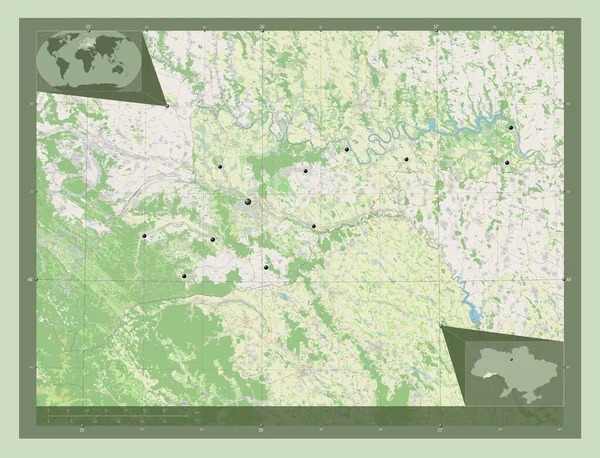 Chernivtsi Região Ucrânia Abrir Mapa Rua Locais Das Principais Cidades — Fotografia de Stock