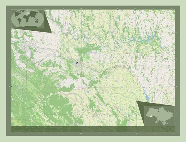 Tsjernivtsi Regio Van Oekraïne Open Plattegrond Hulplocatiekaarten Hoek — Stockfoto