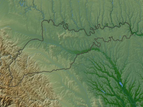 Tjernivtsi Regionen Ukraina Färgad Höjdkarta Med Sjöar Och Floder — Stockfoto