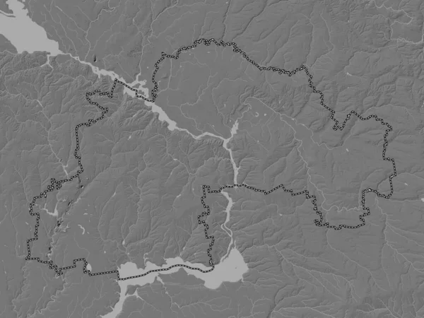Dnipropetrovs Region Ukraine Bilevel Elevation Map Lakes Rivers — Stock Photo, Image