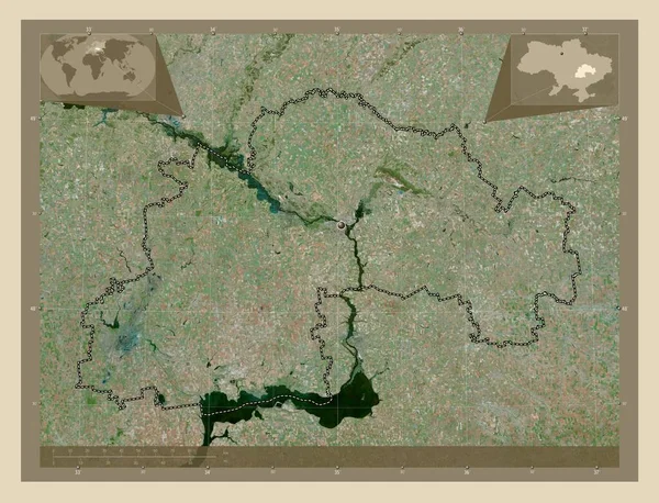 Dnipropetrovs Regionen Ukraina Högupplöst Satellitkarta Hjälpkartor För Hörnen — Stockfoto