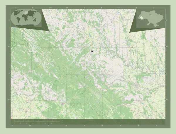 Iwano Frankiw Region Ukrainy Otwórz Mapę Ulic Pomocnicze Mapy Położenia — Zdjęcie stockowe