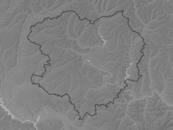 Charkiw Region Der Ukraine Graustufen Höhenkarte Mit Seen Und Flüssen — Stockfoto